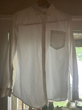 Banana Republic White Button-Down Collared Shirt